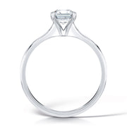 Emerald Cut 4 Claw Solitaire Diamond Ring